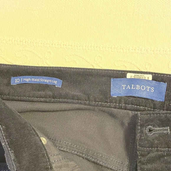 Talbots Pants Size 10  Womens Black Corduroy Stretch High Waist Straight Leg - Picture 7 of 13